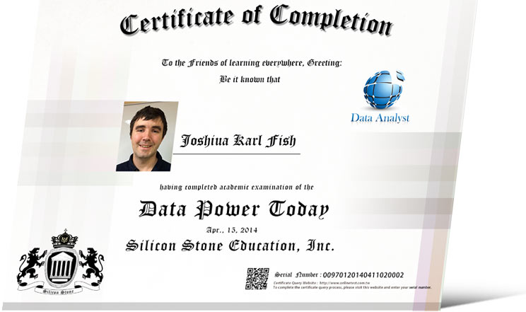 SSE大数据国际认证：Data Power Today国际证书