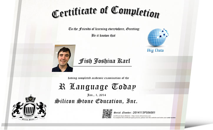 SSE大数据国际认证：R Language Today国际证书